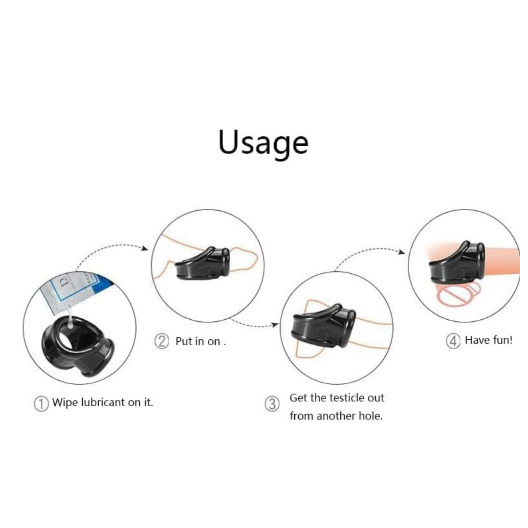 Super Soft Silicone Penis Ring Delay Ejaculation Ball Scrotum Stretcher Triple Cock Ring Erection Enhancing